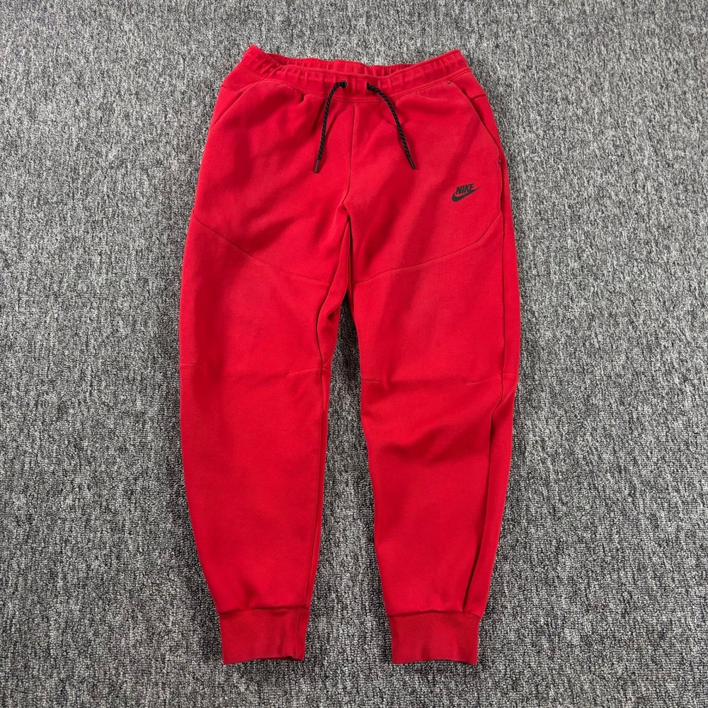 Nike Tech Fleece Heavyweight Athletic Jogger Sweatpants Red Medium